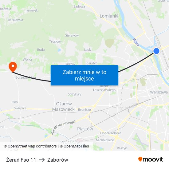 Żerań Fso 11 to Zaborów map