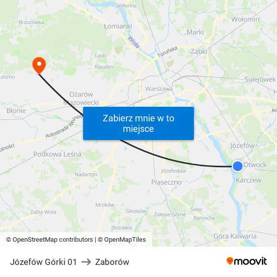 Józefów Górki 01 to Zaborów map