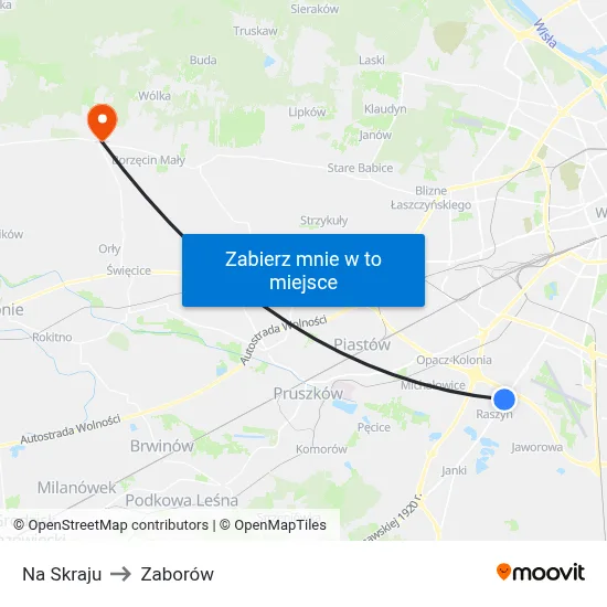 Na Skraju to Zaborów map
