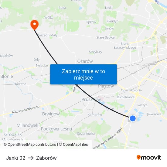 Janki 02 to Zaborów map