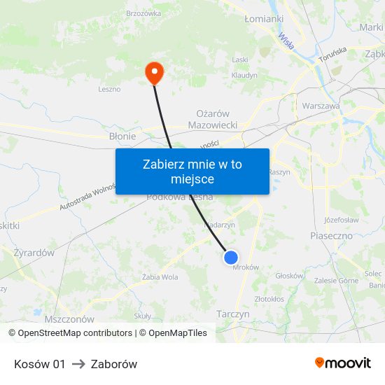 Kosów 01 to Zaborów map