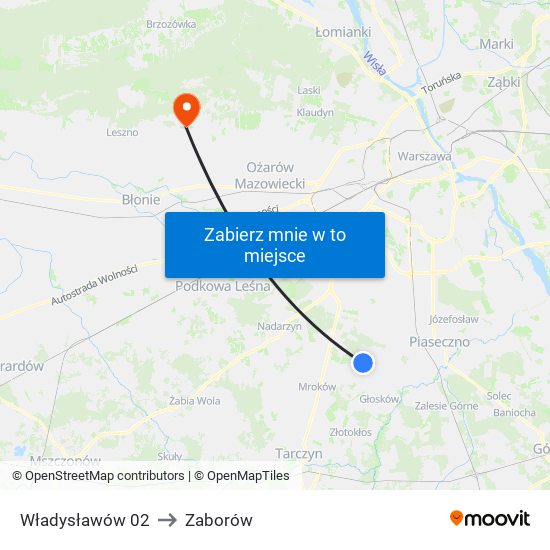 Władysławów 02 to Zaborów map