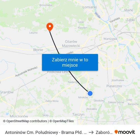 Antoninów Cm. Południowy - Brama Płd. 01 to Zaborów map