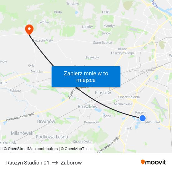 Raszyn Stadion 01 to Zaborów map