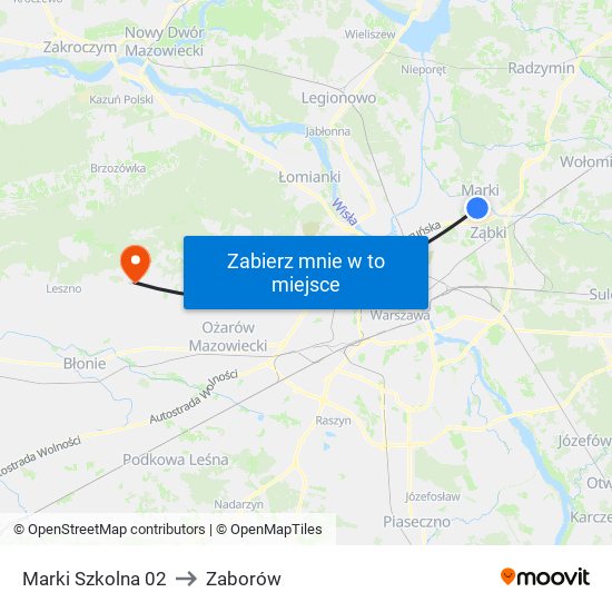 Marki Szkolna 02 to Zaborów map