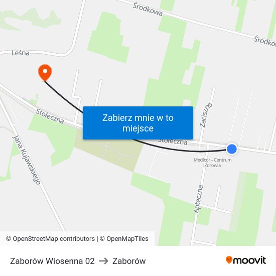 Zaborów Wiosenna to Zaborów map