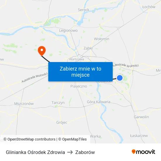 Glinianka Ośrodek Zdrowia to Zaborów map