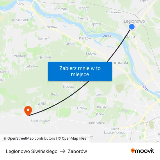 Legionowo Siwińskiego to Zaborów map