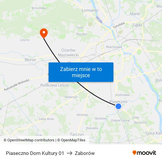 Piaseczno Dom Kultury 01 to Zaborów map