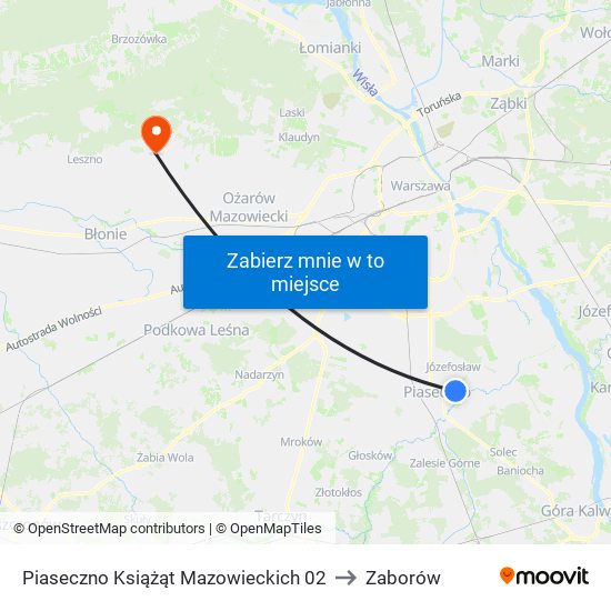 Piaseczno Książąt Mazowieckich 02 to Zaborów map