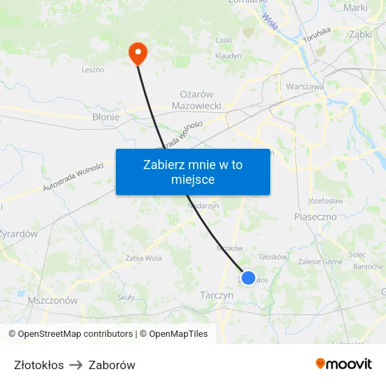 Złotokłos to Zaborów map
