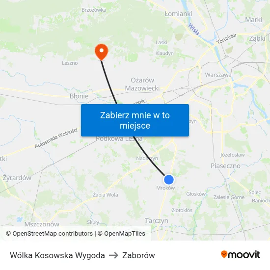 Wólka Kosowska Wygoda to Zaborów map