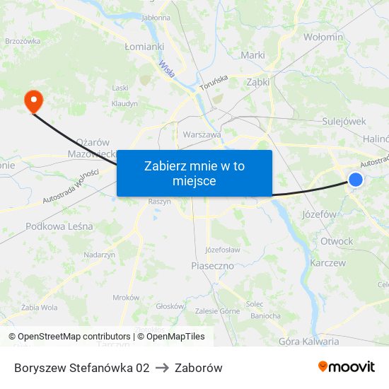 Boryszew Stefanówka 02 to Zaborów map