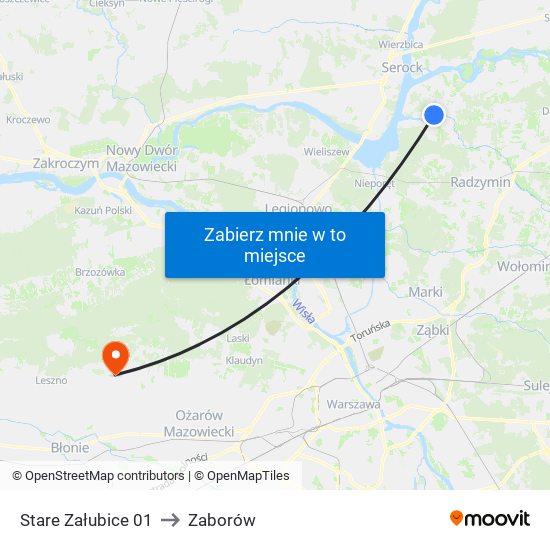 Stare Załubice 01 to Zaborów map