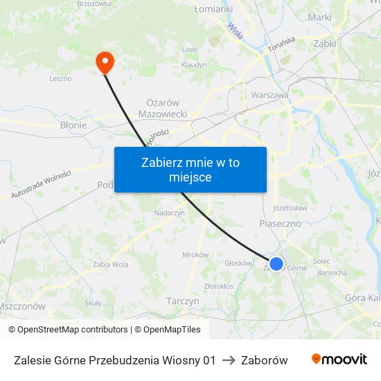 Zalesie Górne Przebudzenia Wiosny 01 to Zaborów map