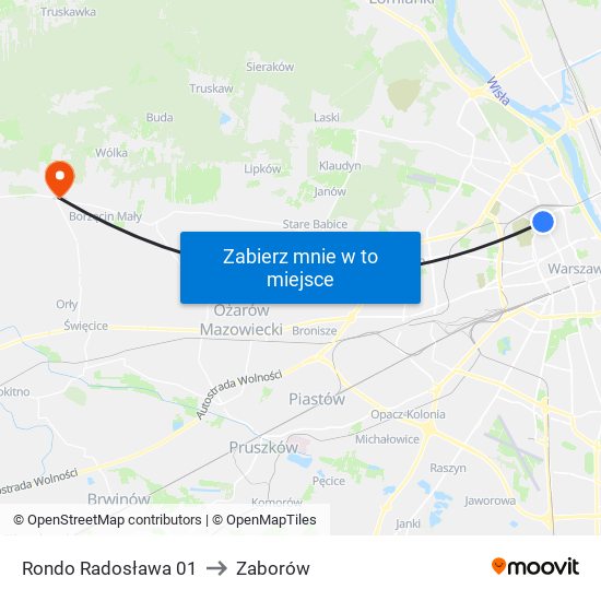 Rondo Radosława 01 to Zaborów map