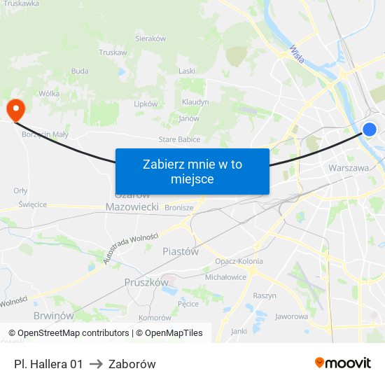 Pl. Hallera 01 to Zaborów map