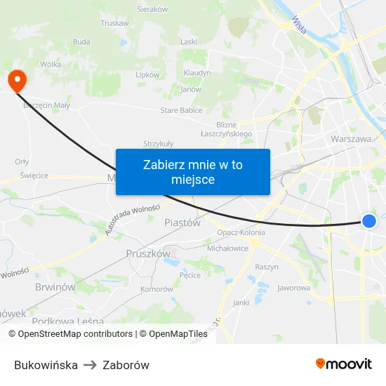 Bukowińska to Zaborów map