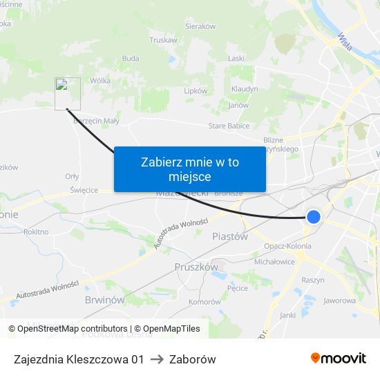 Zajezdnia Kleszczowa 01 to Zaborów map