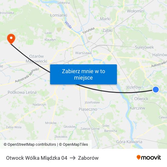 Otwock Wólka Mlądzka 04 to Zaborów map