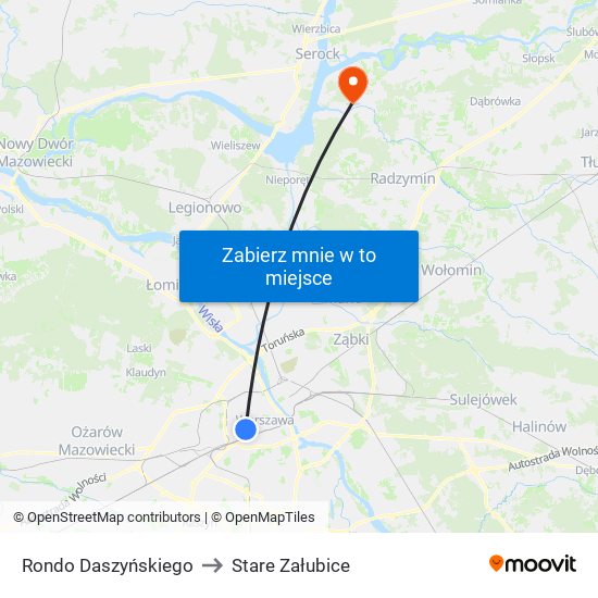 Rondo Daszyńskiego to Stare Załubice map