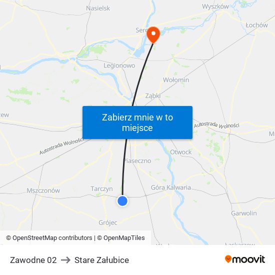 Zawodne 02 to Stare Załubice map