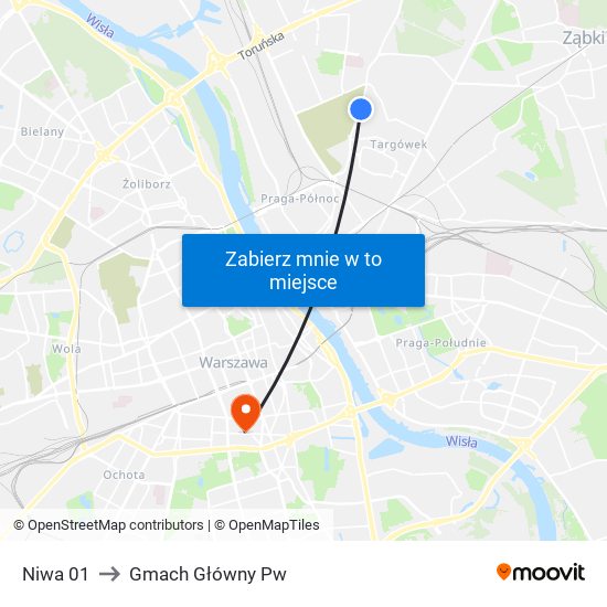 Niwa 01 to Gmach Główny Pw map
