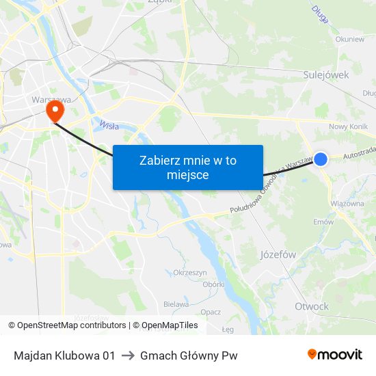 Majdan Klubowa 01 to Gmach Główny Pw map