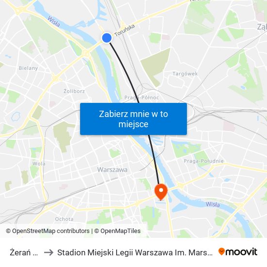 Żerań Fso 03 to Stadion Miejski Legii Warszawa Im. Marszałka Józefa Piłsudskiego map