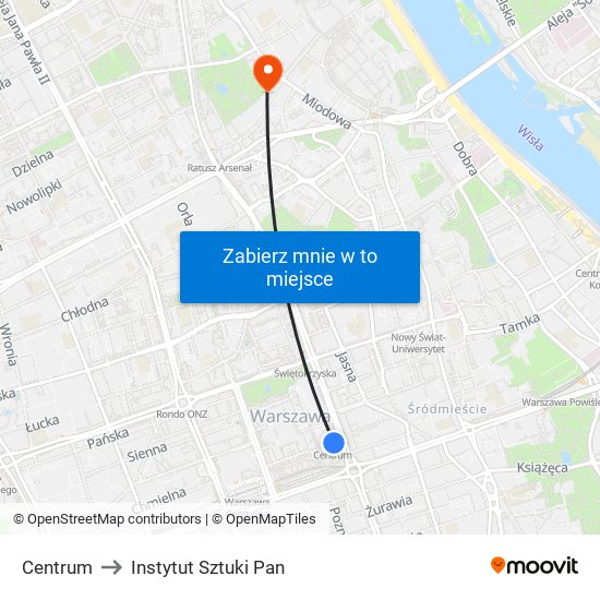Centrum to Instytut Sztuki Pan map