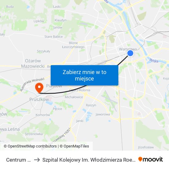 Centrum 08 to Szpital Kolejowy Im. Włodzimierza Roeflera map