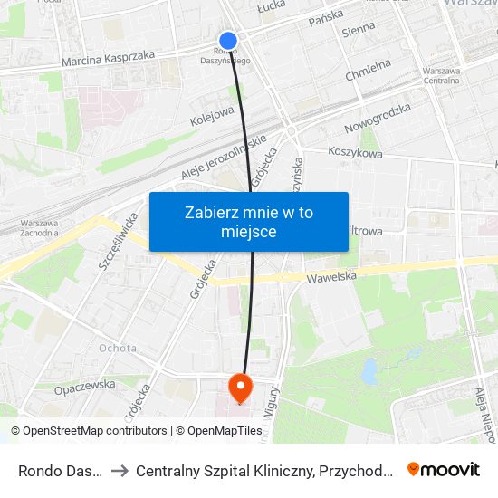 Rondo Daszyńskiego to Centralny Szpital Kliniczny, Przychodnia Specjalistyczna Banacha map