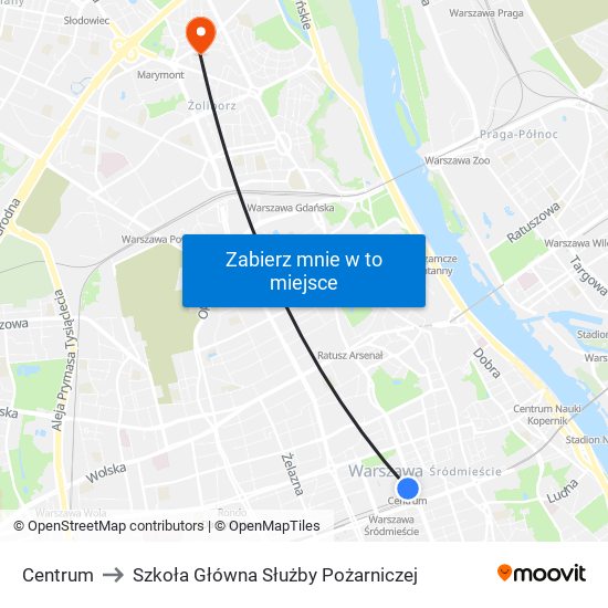 Centrum to Szkoła Główna Służby Pożarniczej map