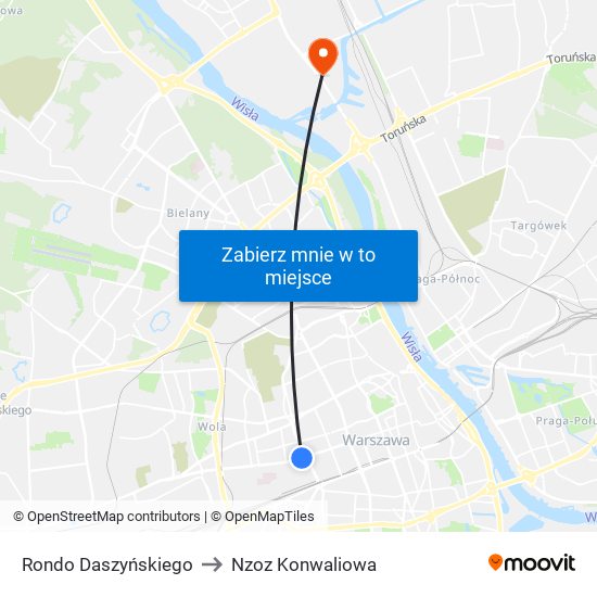 Rondo Daszyńskiego to Nzoz Konwaliowa map