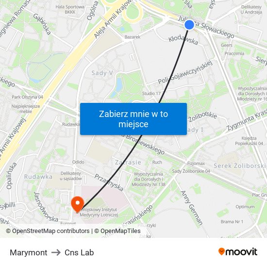 Marymont to Cns Lab map