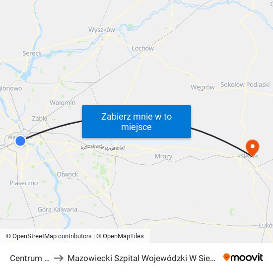 Centrum 06 to Mazowiecki Szpital Wojewódzki W Siedlcach map