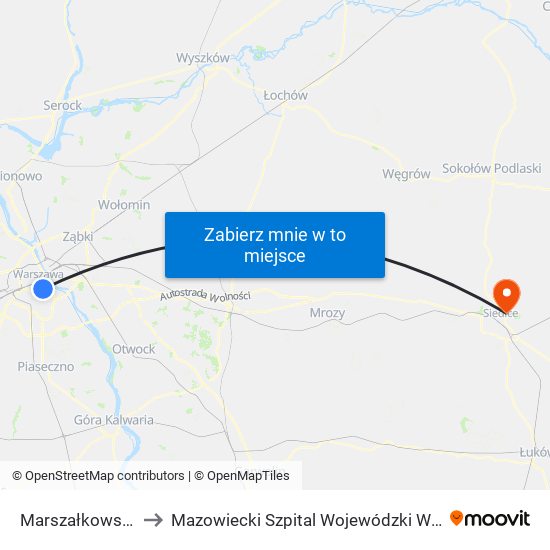 Marszałkowska 02 to Mazowiecki Szpital Wojewódzki W Siedlcach map