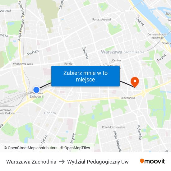 Warszawa Zachodnia to Wydział Pedagogiczny Uw map