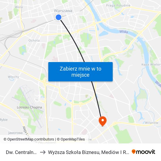 Dw. Centralny 10 to Wyższa Szkoła Biznesu, Mediów I Reklamy map