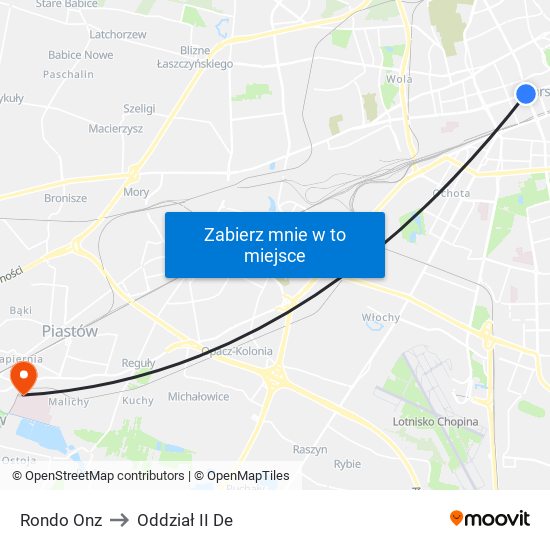 Rondo Onz to Oddział II De map