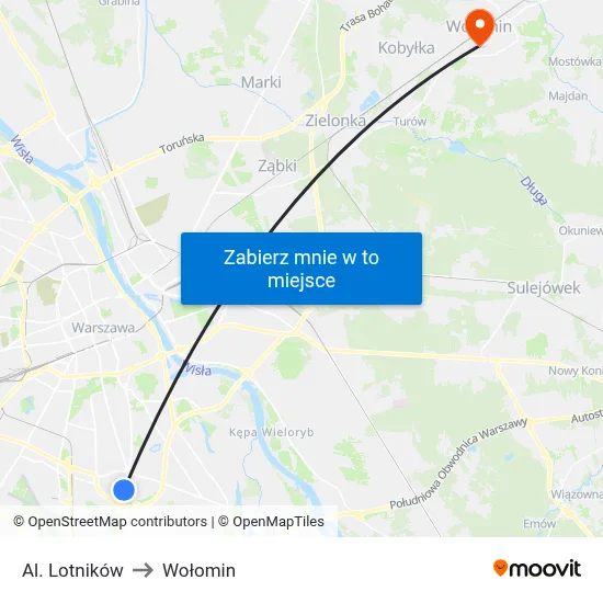 Al. Lotników to Wołomin map