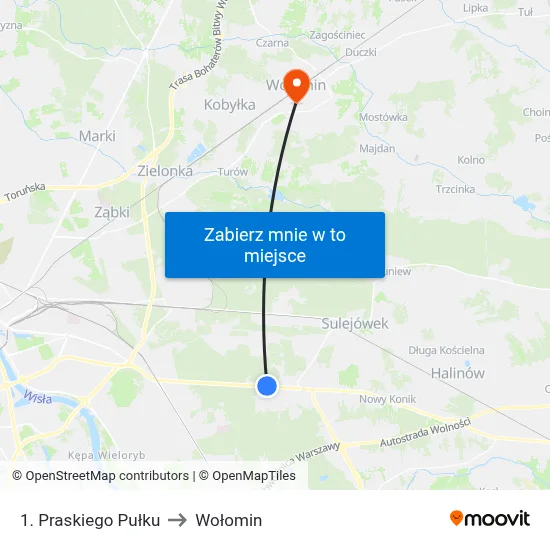 1. Praskiego Pułku to Wołomin map