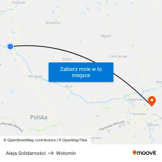 Aleja Solidarności to Wołomin map