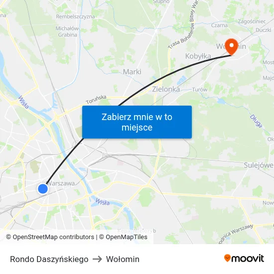 Rondo Daszyńskiego to Wołomin map