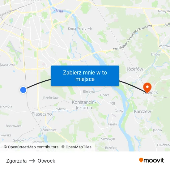 Zgorzała to Otwock map
