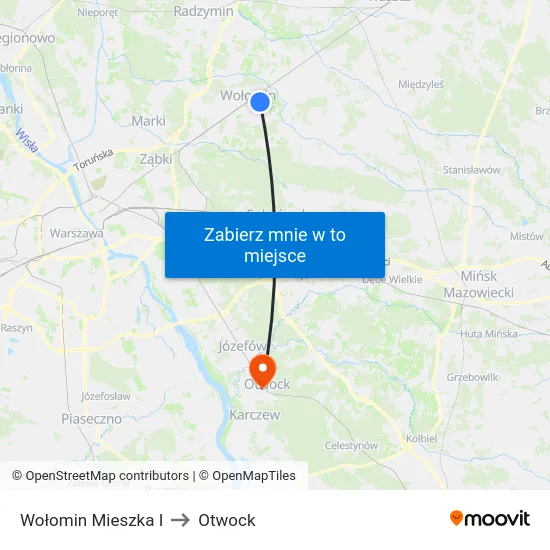 Wołomin Mieszka I to Otwock map
