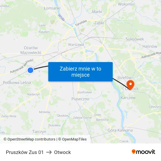 Pruszków Zus 01 to Otwock map