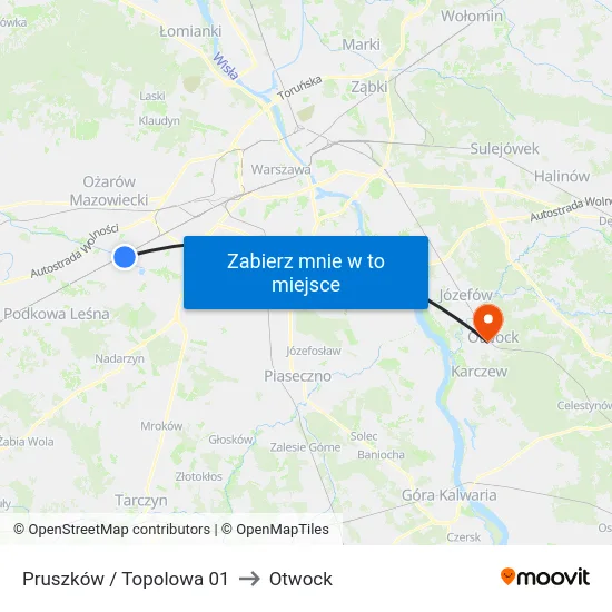 Pruszków / Topolowa 01 to Otwock map