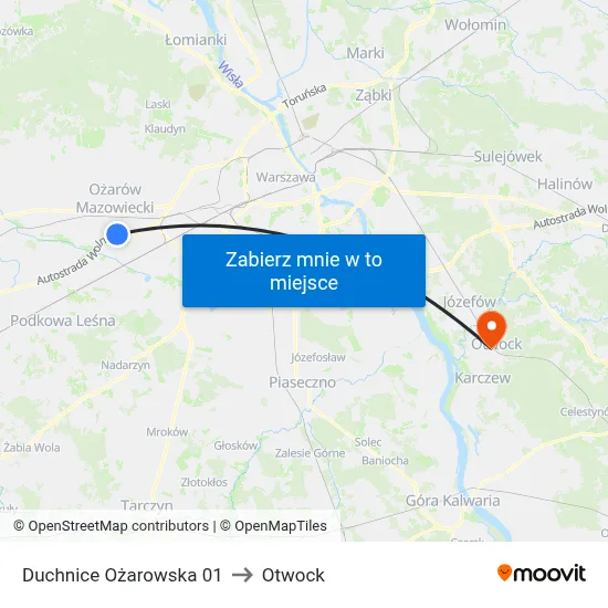 Duchnice Ożarowska 01 to Otwock map