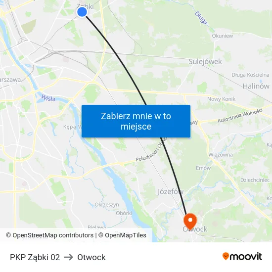 PKP Ząbki 02 to Otwock map